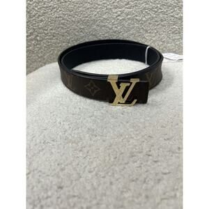 Louis Vuitton Monogram Belt with Gold LV Buckle - Like New
